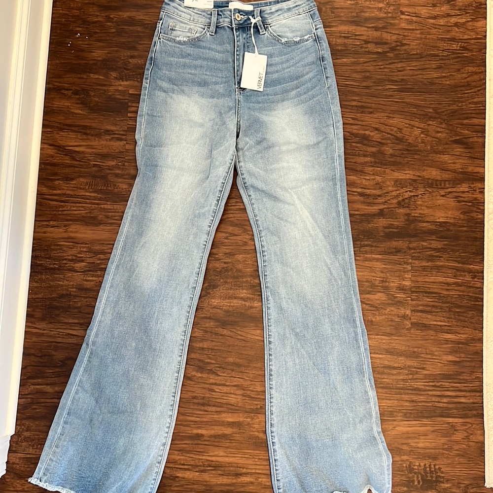 Vervet denim super high rise flare. Size 28
